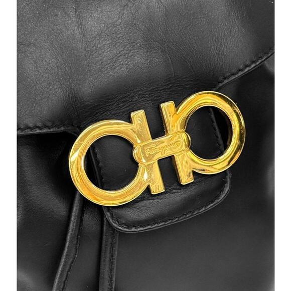 FERRAGAMO Black Double Gancini Backpack A-A26459 - Picture 6 of 10